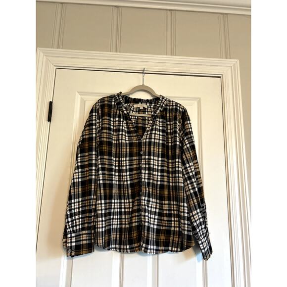 Loft Plaid Blouse, size XL - Picture 1 of 3
